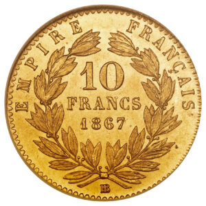 valeur pièce 10 francs or 1867