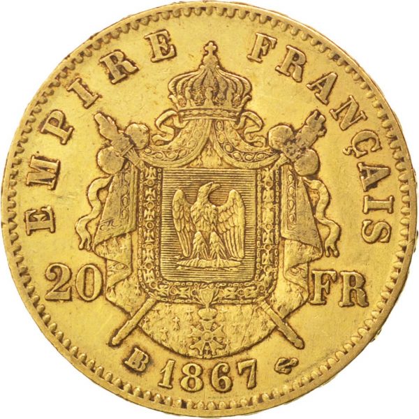 valeur piece 20 francs empire francais
