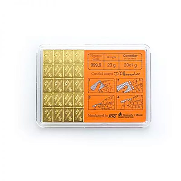 valcambi combibar 20 x 1 gram gold bar